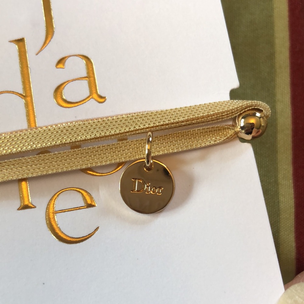 Dior logo charm golden mesh bracelet - Picture 6 of 7